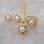Floral Design Original Pearl Pendant Set - Image 5