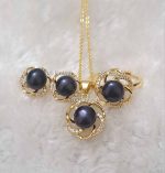 Floral Design Original Pearl Pendant Set - Image 2
