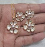Shefali Flower Original Pearl Pendant Set - Image 2