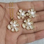 Shefali Flower Original Pearl Pendant Set - Image 3