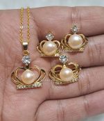 Heart Shape Original Pearl Pendant Set - Image 3