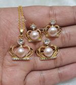 Heart Shape Original Pearl Pendant Set
