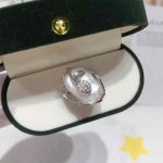 White Color Mother Pearl with Silver Metal Adjustable Finger Ring - Image 3