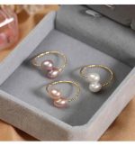 Multi Color Rice Pearl Adjustable Finger Ring [ Per piece ]