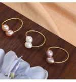 Multi Color Rice Pearl Adjustable Finger Ring [ Per piece ] - Image 4