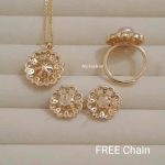 100% Original Light Pink Color Pearl Pendant Set - Image 2