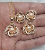 Spinning Floral Original Pearl Pendant Set - Image 2
