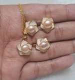 Spiral Design Original Pearl Pendant Set