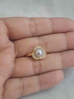 Tri-Angle Shape Adjustable Pearl Finger Ring - Image 4