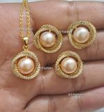 Twisted Design Original Pearl Pendant Set