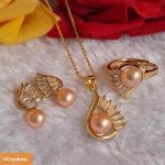Wing Design Original Pearl Pendant Set - Image 4