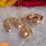 Wing Design Original Pearl Pendant Set - Image 3