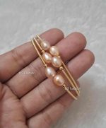 Six Pieces Pink Color Rice Pearl Adjustable Bracelet - Image 2