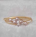 Six Pieces Purple Color Rice Pearl Adjustable Bracelet