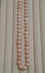 9 mm Pink Color 100% Original Pearl Necklace - Image 2