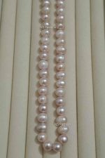 9 mm Light Purple Color 100% Original Pearl Necklace - Image 2