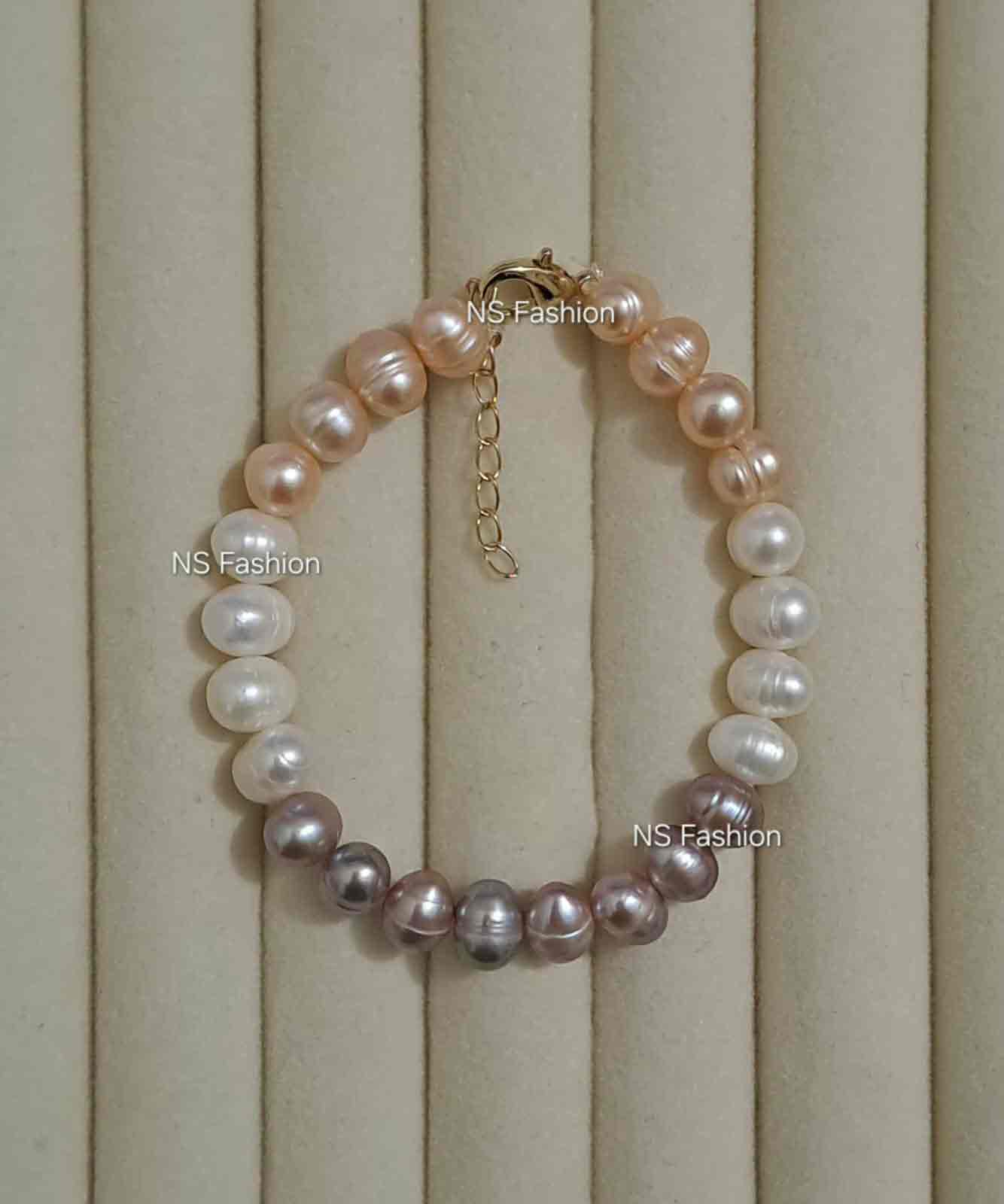 Four-multi-color-pearl-adjustable-bracelet-222 Four - Four Design Multi Color Pearl Bracelet - Image 1