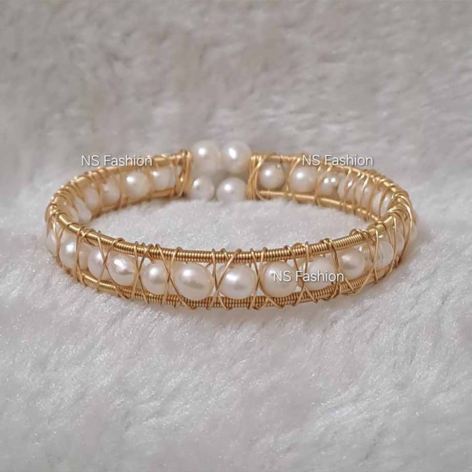 white-color-pearl-bangle White Color Pearl Bangle - Image 1