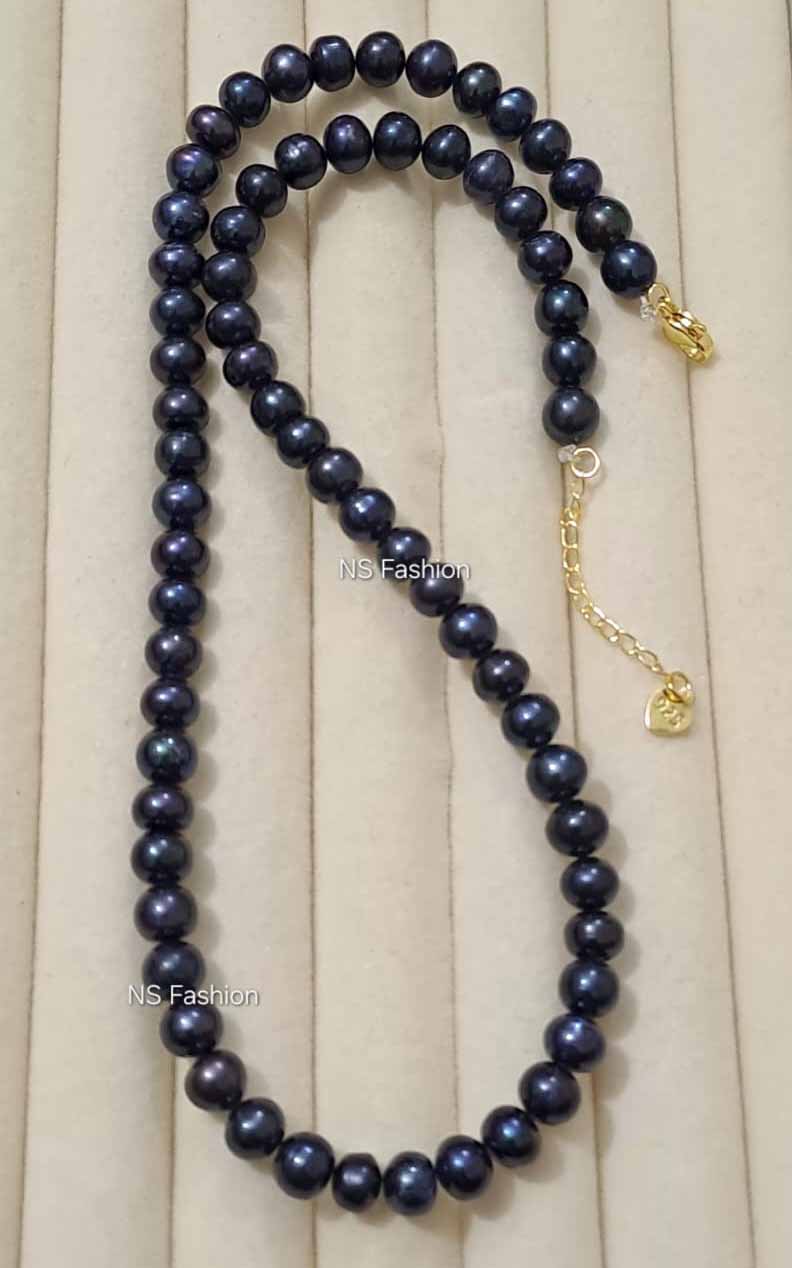 100%-original-black-color-pearl-necklace Black Color Original Pearl Necklace - Image 1