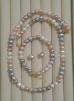 100% Original Multi Color Pearl Necklace with Bracelet