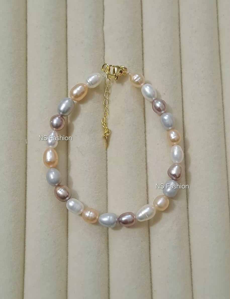 multi-color-rice-pearl-bracelet 100% Original Multi Color Rice Pearl Bracelet - Image 1