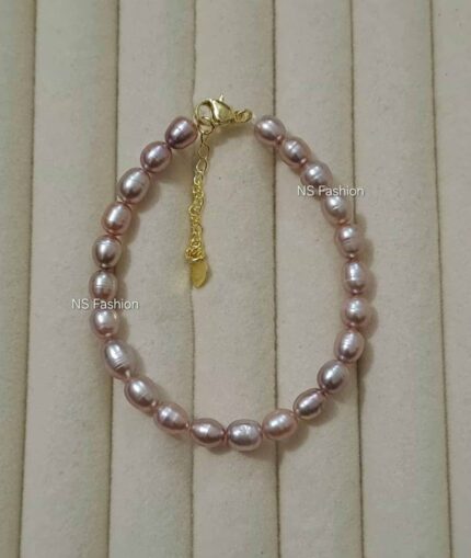 100% Original Purple Color Rice Pearl Bracelet