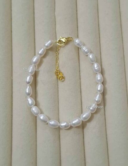100% Original White Color Rice Pearl Bracelet